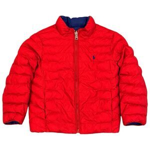 Ralph Lauren Polo Insulated Puffer Jacket Reversible Boys Size 6 Unisex Red Blue